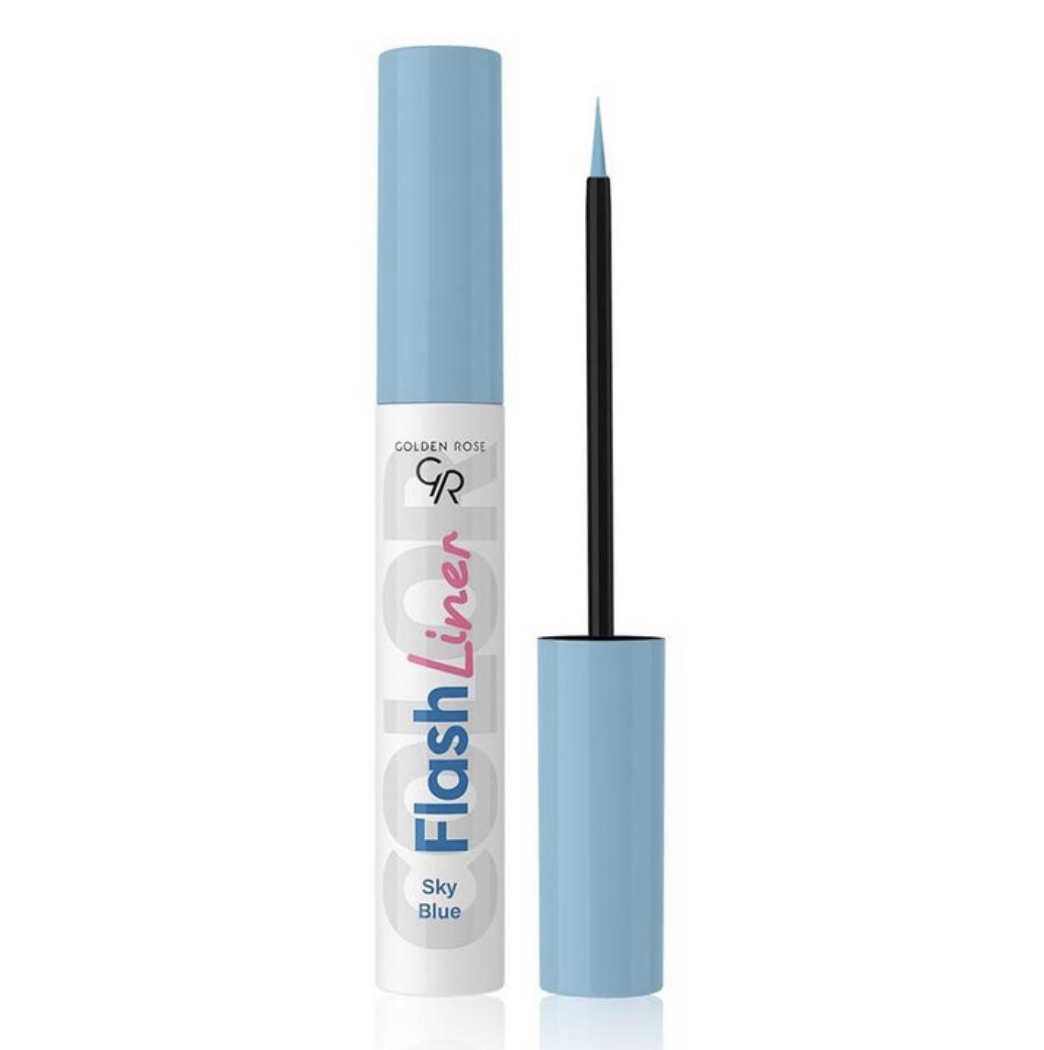 خط چشم رنگی فلش لاینر گلدن رز رنگ آبی کمرنگ