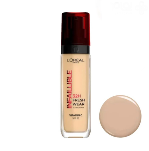کرم پودر لورال اینفیلیبل FRESH WEAR 32H شماره 130 رنگ TRUE BEIGE