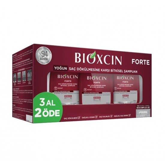 پک 3 عددی شامپو ضد ریزش بیوکسین فورت BIOXCIN FORTE مناسب تمام موها حجم 300 میل